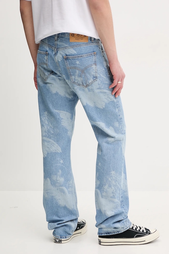 Oblečenie Rifle Fiorucci Angel Print Straight Fit Jeans U02SPDJE075DN03DN02 modrá