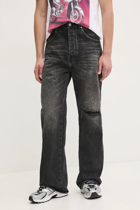 PURPLE BRAND jeansy CONCORDE RIP REPAIR czarny P018.CRPB125
