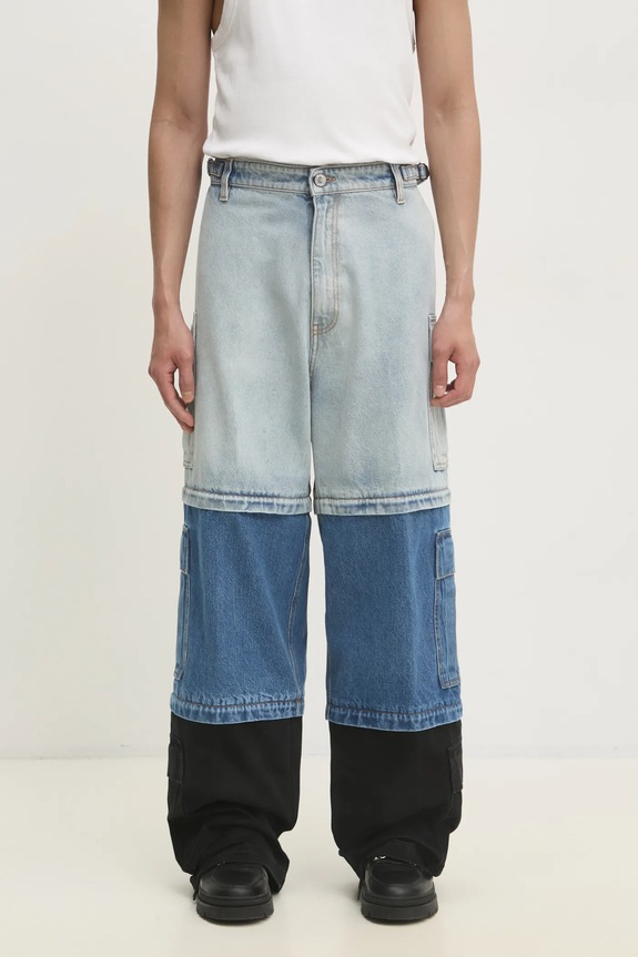 VETEMENTS jeansy Deconstructed Triple Cargo niebieski UA66PA510N