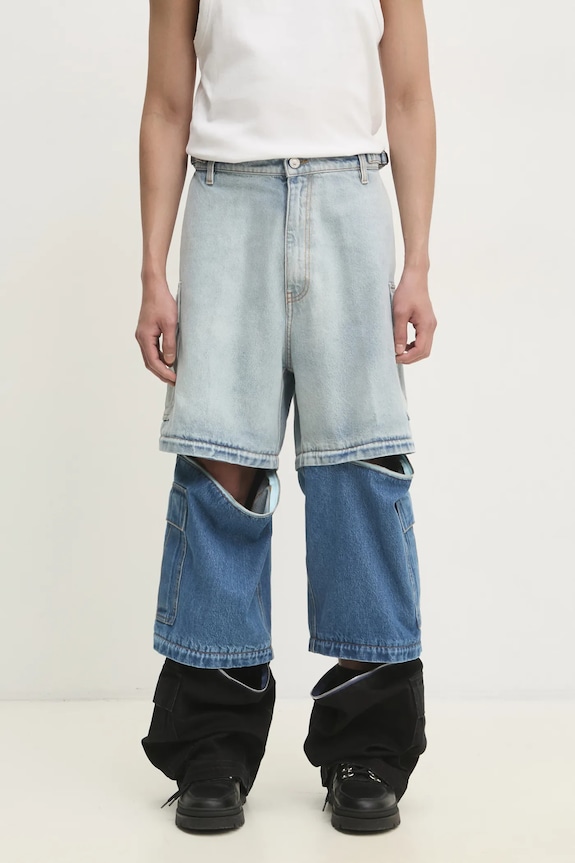 VETEMENTS jeansy Deconstructed Triple Cargo niebieski UA66PA510N
