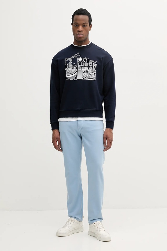 United Colors of Benetton blugi din bumbac 4RZVUE01W albastru SS25