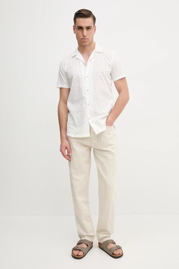 Pepe Jeans blugi din amestec de in LOOSE JEANS NILS PM208027TC9 bej SS25