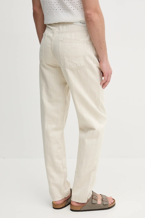Îmbrăcăminte Pepe Jeans blugi din amestec de in LOOSE JEANS NILS PM208027TC9 bej