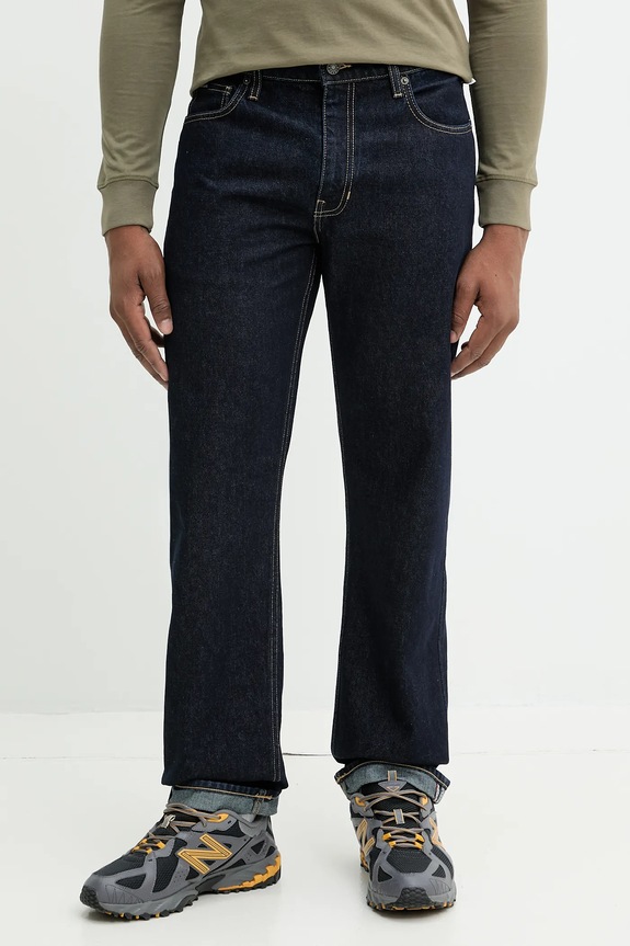 Guess Jeans pamut nadrág sima sötétkék M4BA80.D5HS1