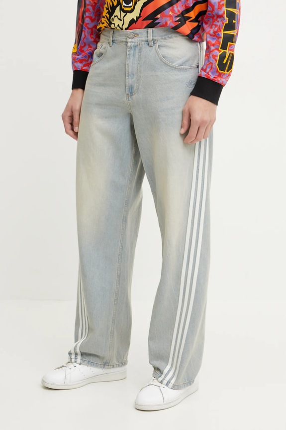 Бавовняні джинси adidas Originals DENIM JEANS блакитний JY6292