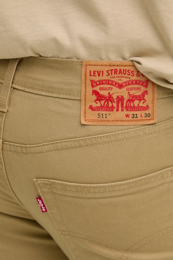 Traperice s dodatkom lana Levi's 511™ SLIM zelena 04511.