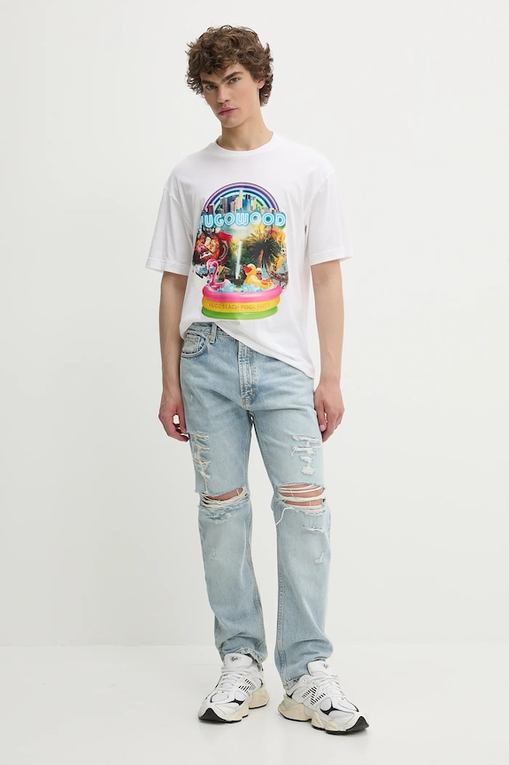 HUGO jeansy 50537716 niebieski SS25