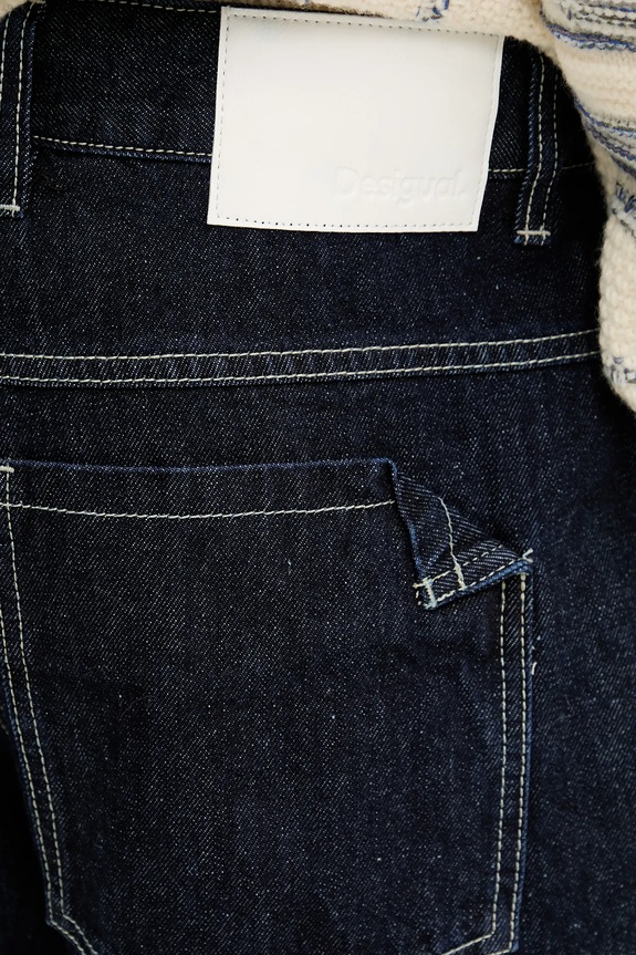 Τζιν παντελόνι Desigual ZIGZAG σκούρο μπλε 25SMDD01
