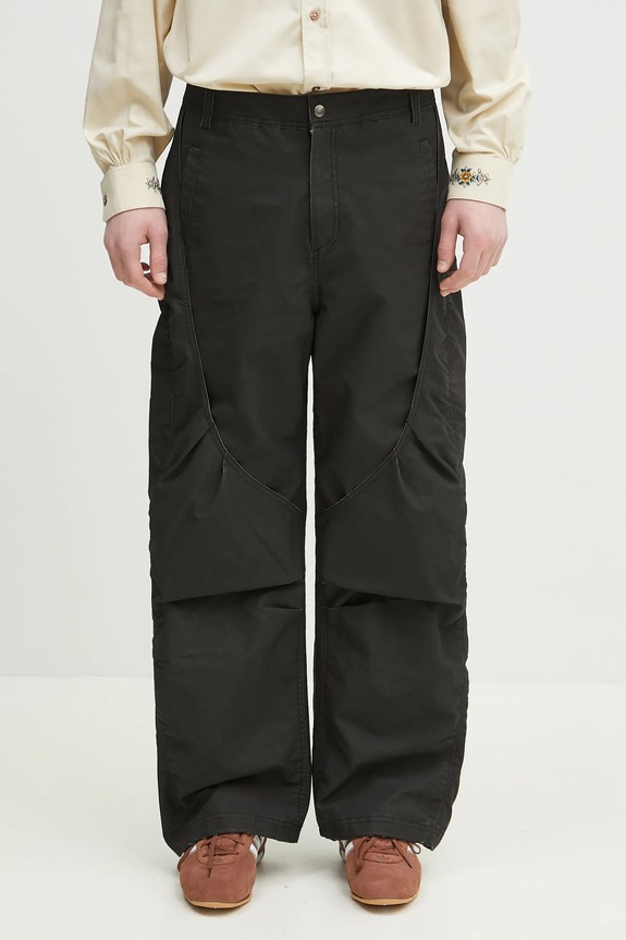 Andersson Bell pantaloni Arc Shirring dritto nero apa791m