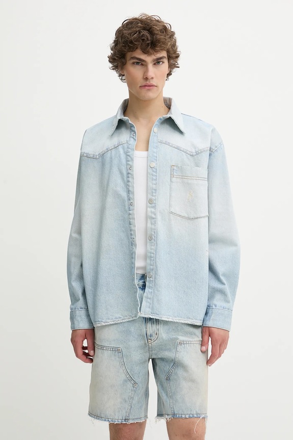 Jeans srajca Won Hundred Dolg modra 3647.15049