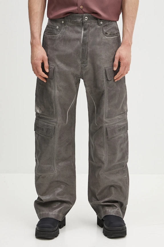Rick Owens DRKSHDW jeansy Double Cargo szary DU01E3361.DCF