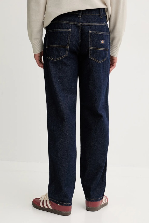 Odzież Dickies jeansy Houston Denim Rinsed DK0A4XFLRIN1 granatowy