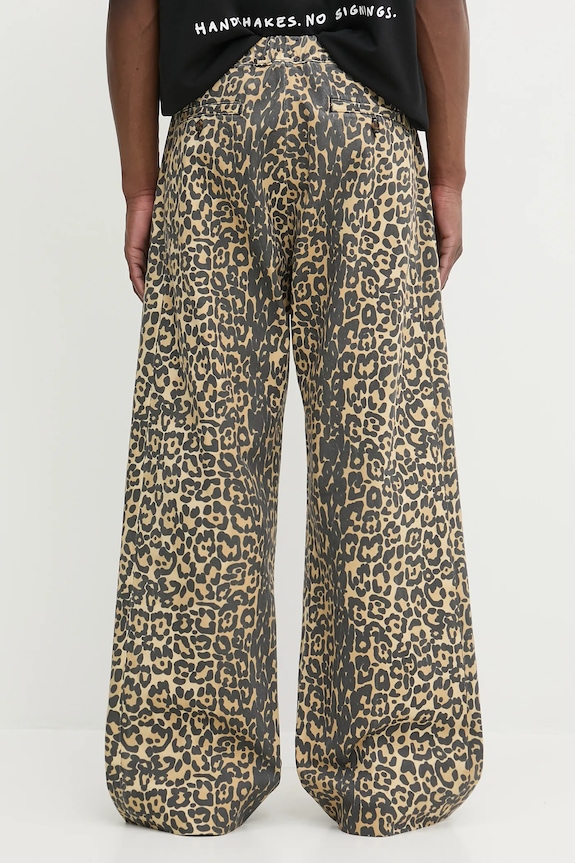 Одежда Джинсы RHUDE Leopard Drop-Crotch RHSS25PA05012 коричневый