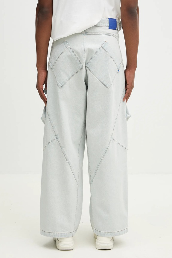 Odjeća Pamučne traperice Marcelo Burlon Bleach Denim Wide Cargo Light Blue No Co CMYB003S25DEN0014000 plava
