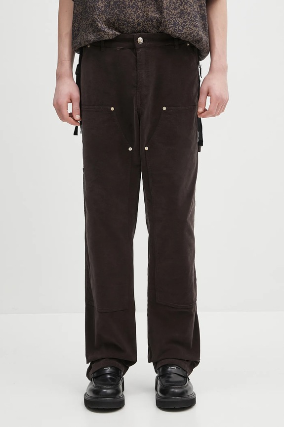 Wales Bonner pantaloni Kingston drept maro MS25TR10.CO10.899