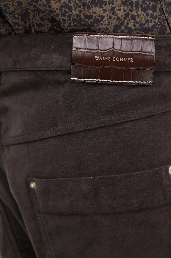 Wales Bonner pantaloni Kingston maro MS25TR10.CO10.899