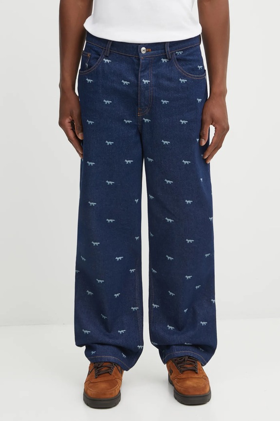Maison Kitsuné jeans Relaxed Denim navy OM01105WD4014