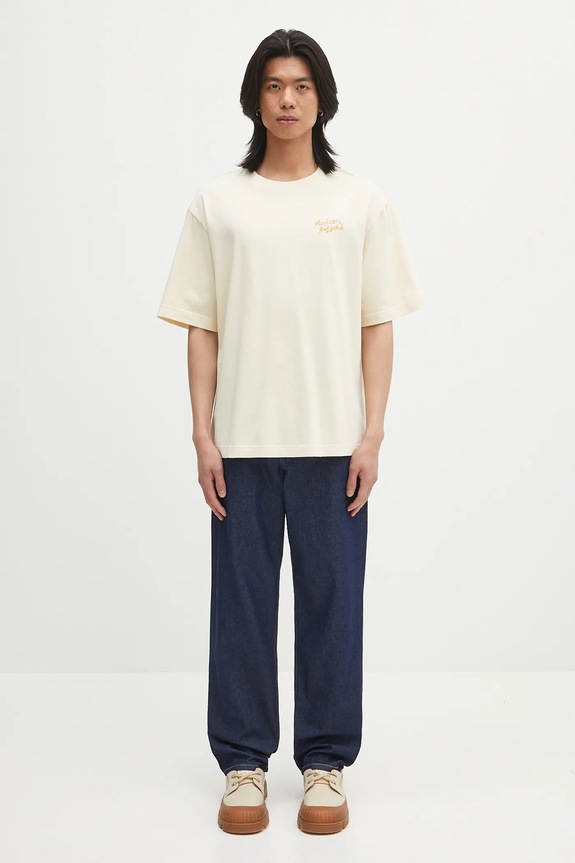 Maison Kitsuné jeansy Straight Denim OM01118WW0081 granatowy