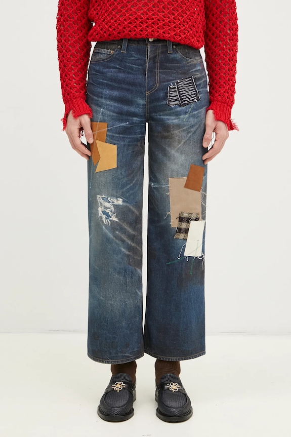 Andersson Bell jeans Patchwork Printed Denim Trompe L`Oeil navy apa789u