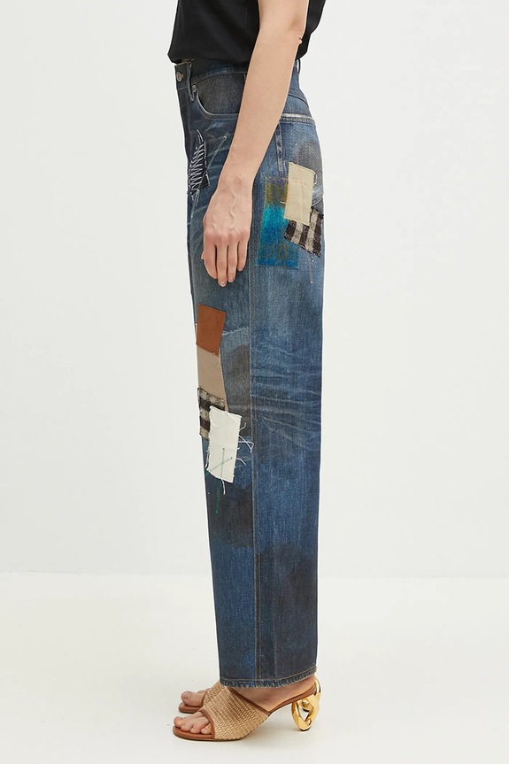 Andersson Bell jeans Patchwork Printed Denim Trompe L`Oeil blu navy apa789u