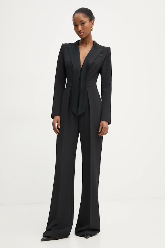 Elisabetta Franchi tuta elegante tessuto nero TU00951E2