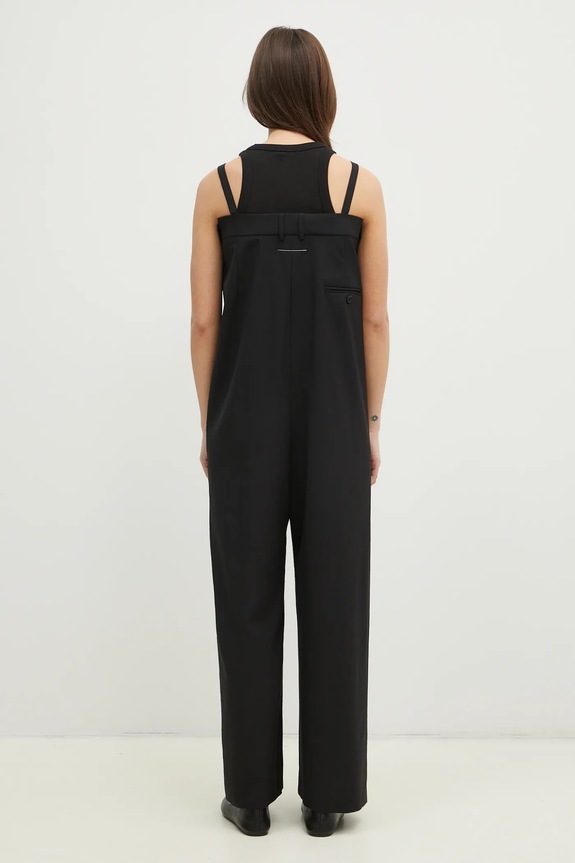 Îmbrăcăminte MM6 Maison Margiela salopetă din lână S52FP0089 negru