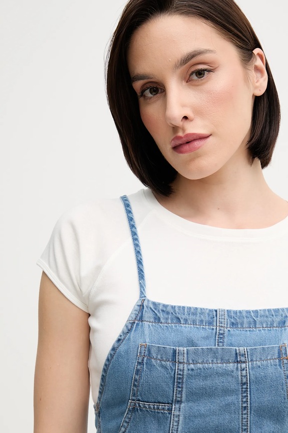 Pepe Jeans kantáros farmernadrág JANICE kék PL230519