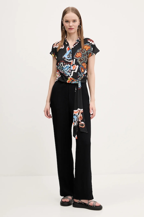 Desigual tuta elegante PAISLEY LACROIX corta nero 25SWPW20