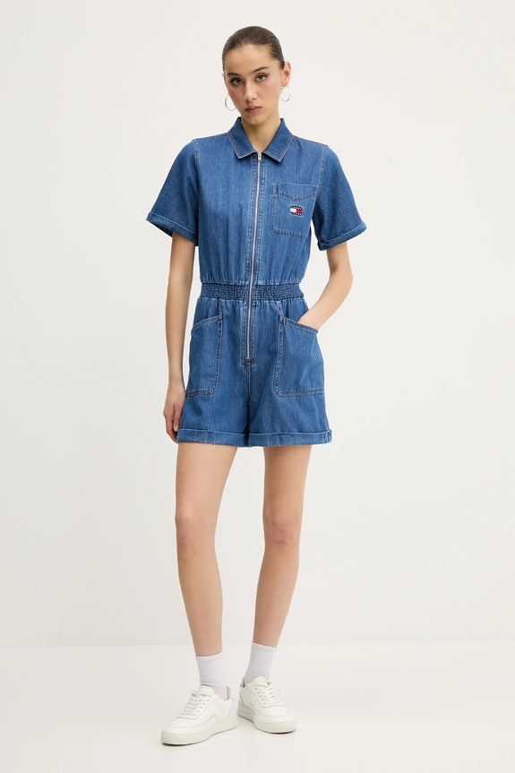 Tommy Jeans tuta in denim DW0DW20371 blu SS25