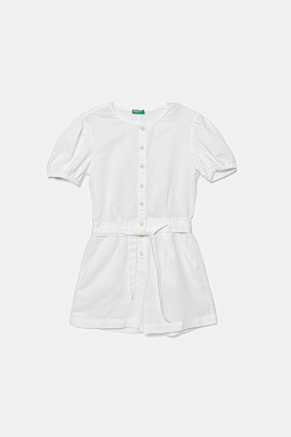 Παιδικές λινές φόρμες United Colors of Benetton κοντό λευκό 43WBCT014.G.Seasonal