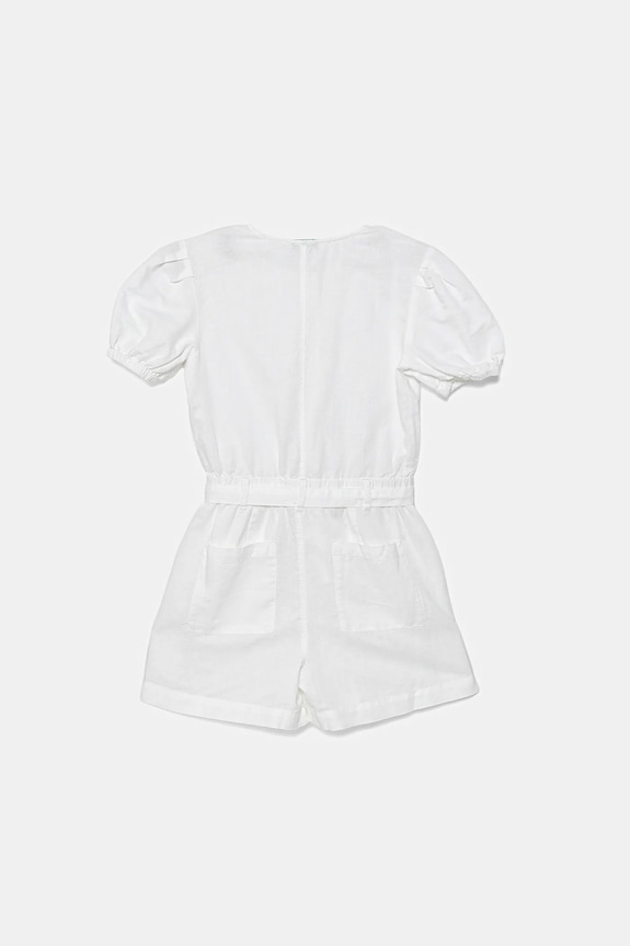 Παιδικές λινές φόρμες United Colors of Benetton 43WBCT014.G.Seasonal λευκό SS25