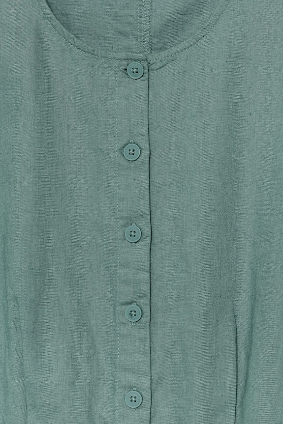 DÍVKA Dětský lněný overal United Colors of Benetton 43WBCT014.G.Seasonal tyrkysová