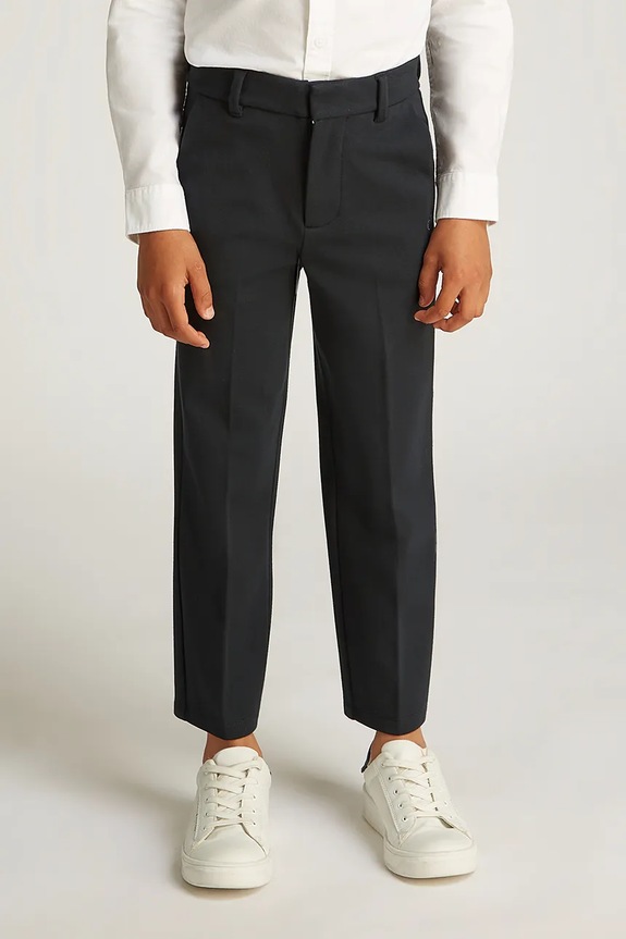 Calvin Klein Jeans pantaloni per bambini TAILORED PUNTO tessuto nero IB0IB02341.PPYA