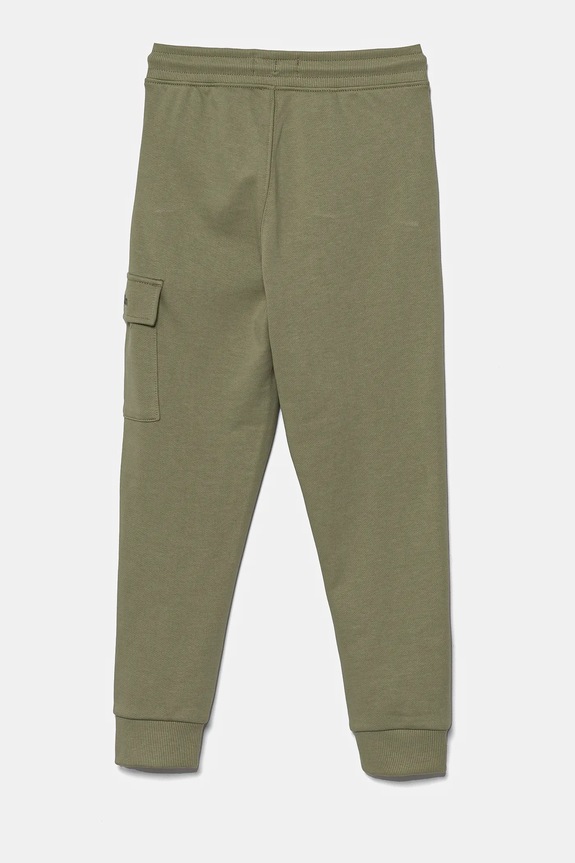 Calvin Klein Jeans gyerek pamut melegítőnadrág RELAXED TAPERED LEG CARGO IB0IB02409.PPYA zöld SS25