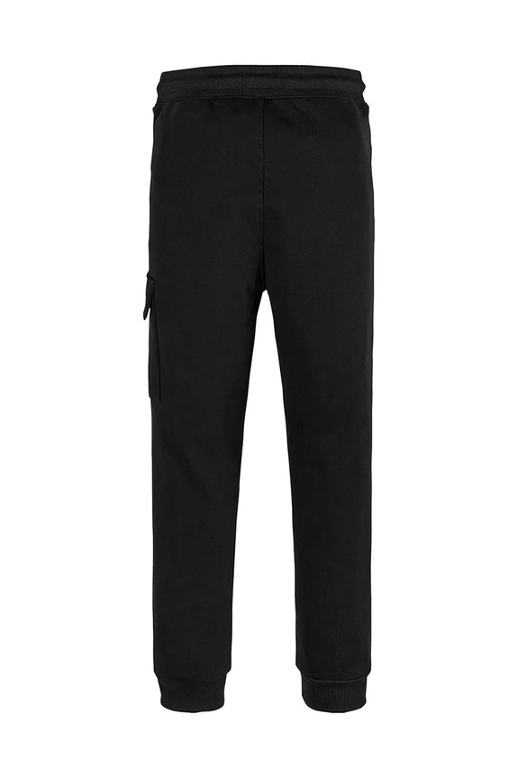 Chłopiec Calvin Klein Jeans spodnie dresowe bawełniane dziecięce RELAXED TAPERED LEG CARGO IB0IB02409.PPYA czarny