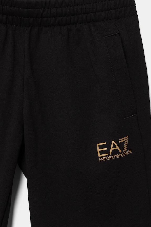 Băieți EA7 Emporio Armani pantaloni de trening din bumbac pentru copii 7B000027.AF10380 negru