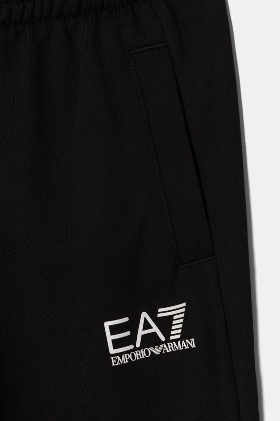 Chłopiec EA7 Emporio Armani spodnie dresowe bawełniane dziecięce 7B000027.AF10380 czarny