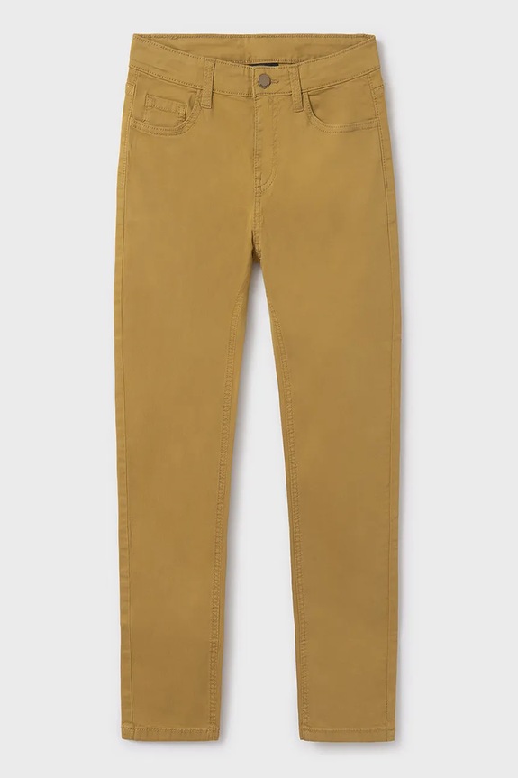 Mayoral spodnie dziecięce slim fit basic z elastanem żółty 520.7D.Junior.PPYA