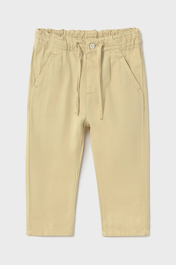Mayoral pantaloni cu amestec de in pentru copii relaxed fit panza verde 1580.3E.Baby.PPYA