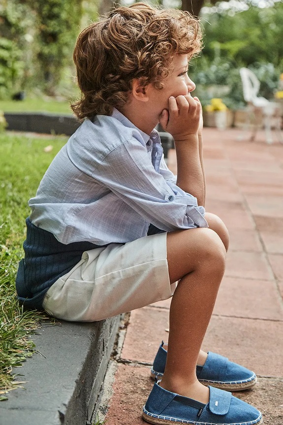 Παντελόνι με λινό μείγμα για παιδιά Mayoral 3217.5A.Mini.PPYA μπεζ