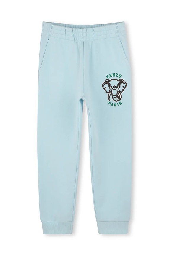 Παιδικό βαμβακερό παντελόνι Kenzo Kids στάμπα μπλε K60905.162