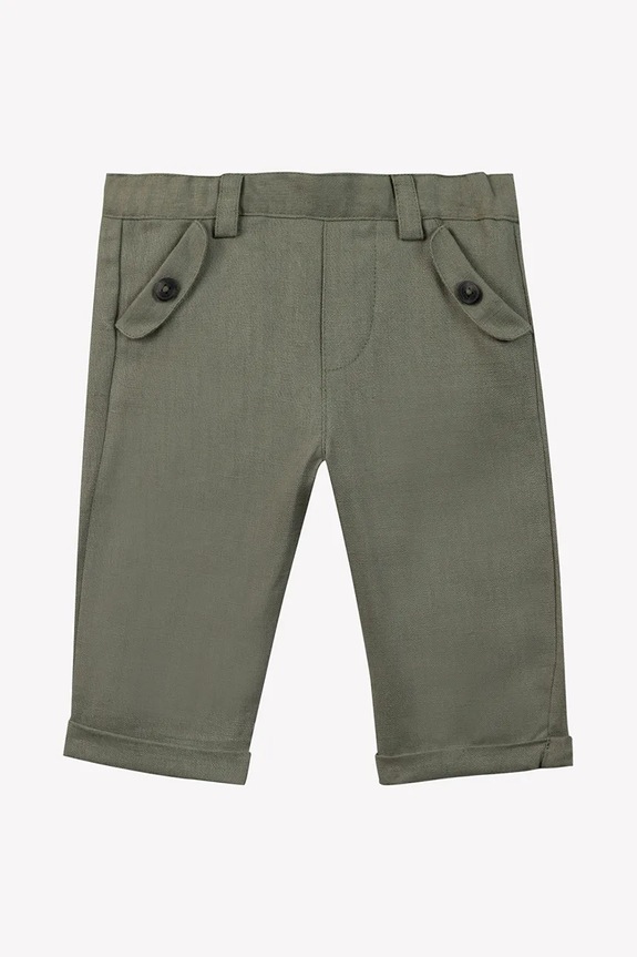 Tartine et Chocolat pantaloni in lino per neonato biancheria verde CA22061.80.94