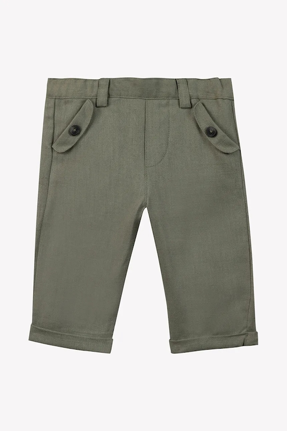 Tartine et Chocolat pantaloni in lino per neonato biancheria verde CA22061.80.94