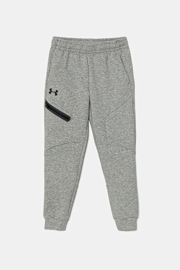 Dječji donji dio trenirke Under Armour Unstoppable Flc Jogger pletivo siva 1386689