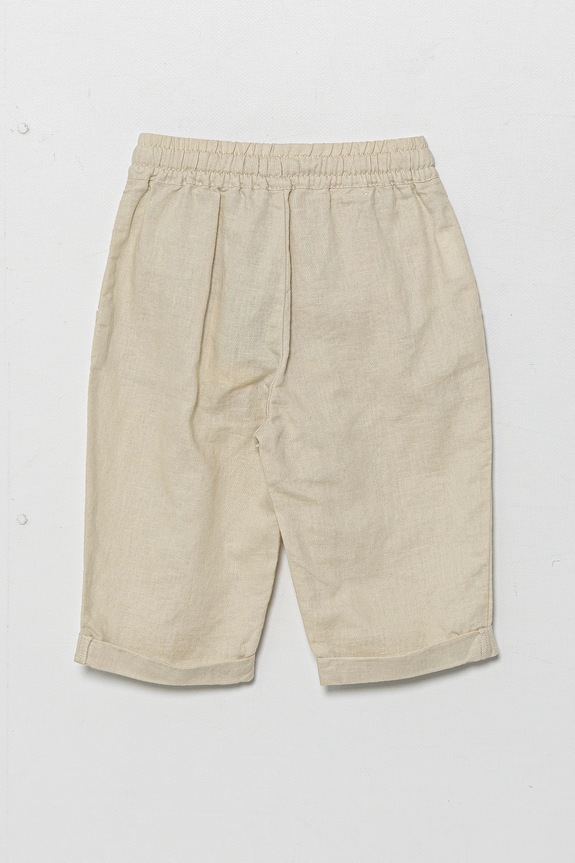 United Colors of Benetton spodnie lniane dziecięce 43WBGF01H.P.Seasonal beżowy SS25
