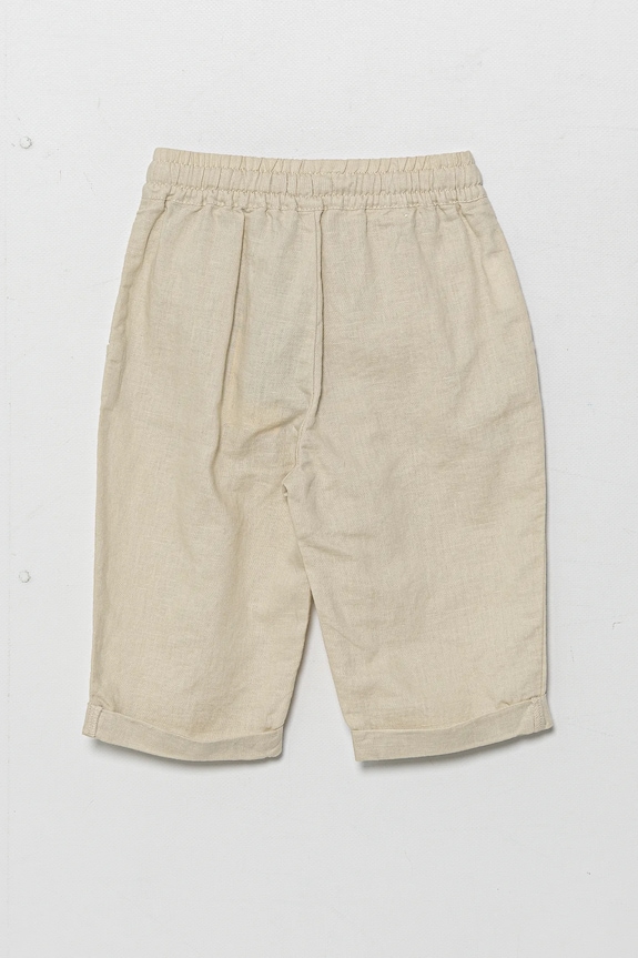 United Colors of Benetton spodnie lniane dziecięce 43WBGF01H.P.Seasonal beżowy SS25