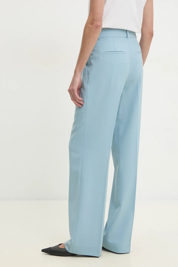 Oblečenie Nohavice s prímesou vlny Calvin Klein K20K207836 modrá