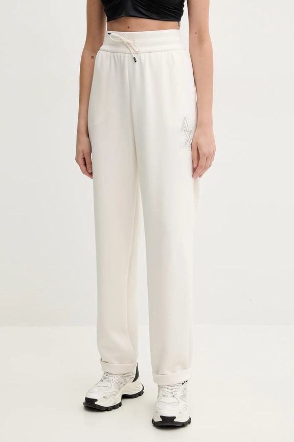 Armani Exchange pantaloni della tuta alta beige XW000096.AF10804