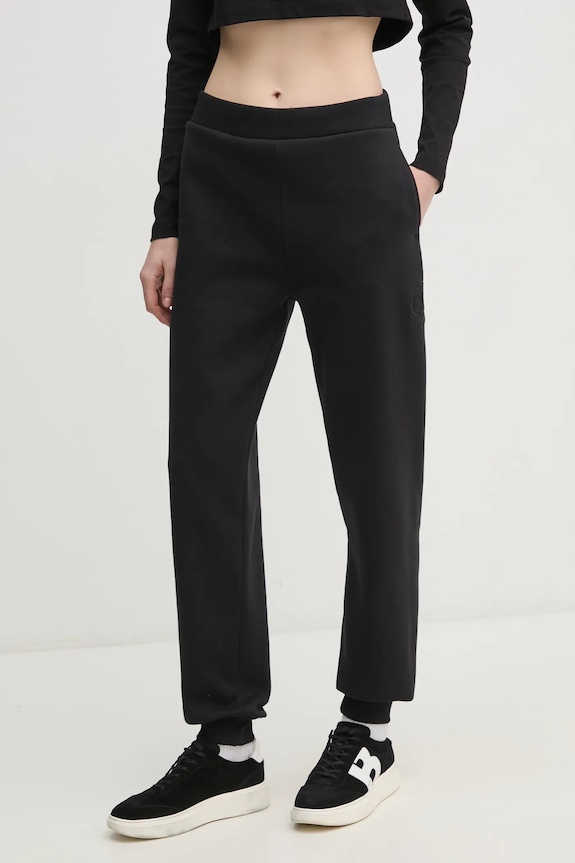 Tepláky Calvin Klein Jeans pletenina čierna J20J224841