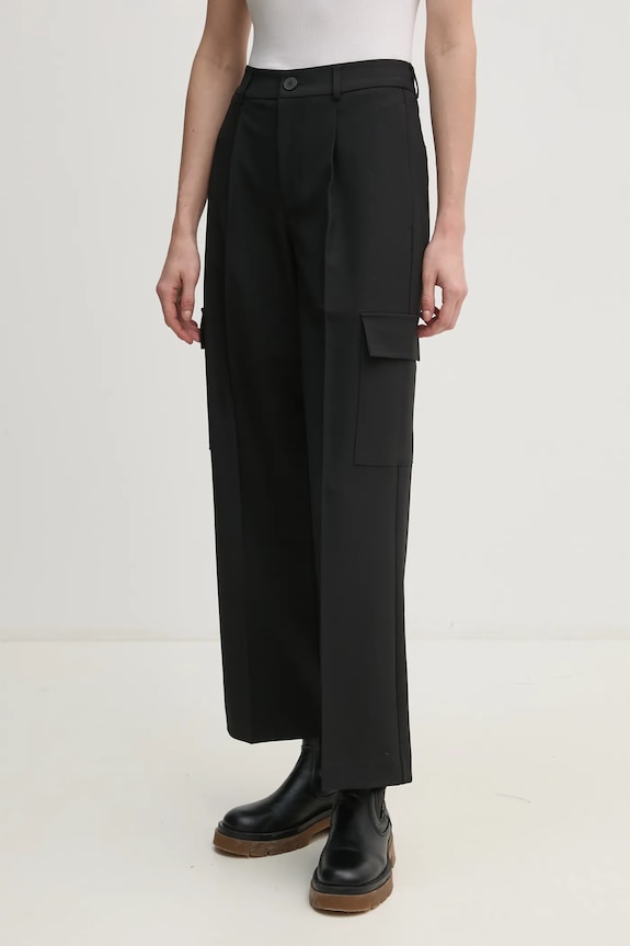 Nohavice Calvin Klein Jeans látka čierna J20J224848